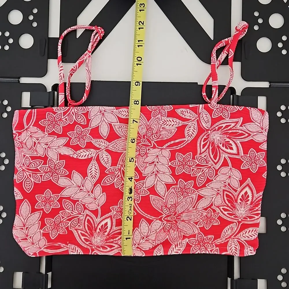 Seafolly Tropo Loco Red Floral Ribbed‎ 2-Piece Tube Swimsuit Set | Girl's 14